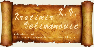 Krstimir Velimanović vizit kartica